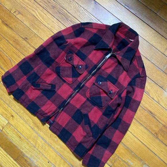 True vintage Woolrich wool Buffalo plaid light jacket - Picture 5 of 5